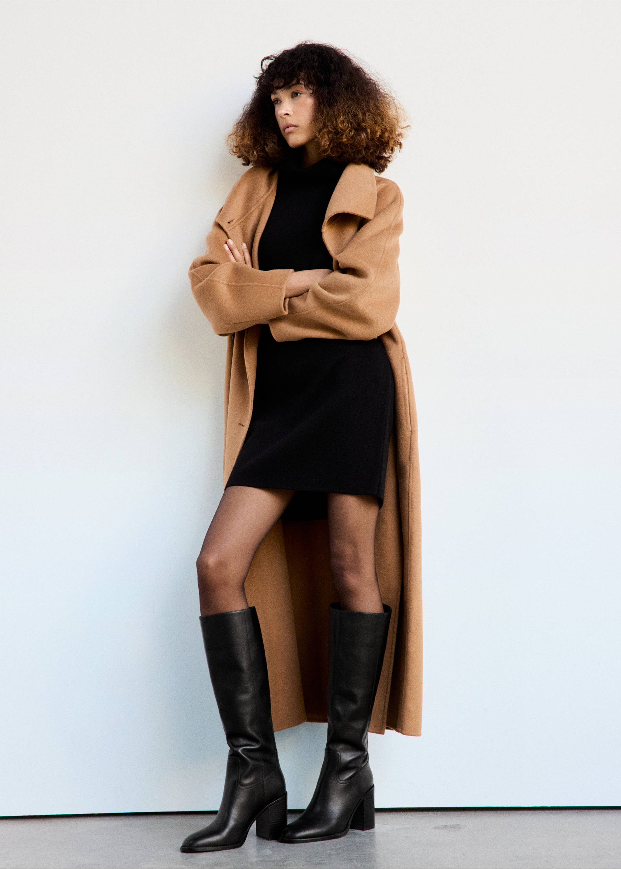 Tall leather block-heel boot - General plane, Black. Ref: 37096324-00.