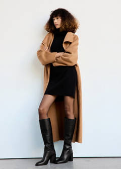 Suede ankle boot with heel — Black 1