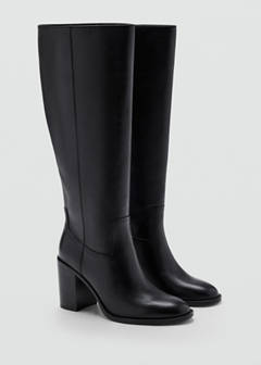Suede ankle boot with heel — Black 4