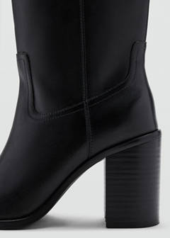 Suede ankle boot with heel — Black 5