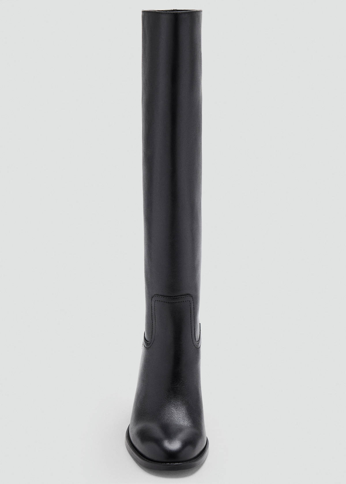 Suede ankle boot with heel — Black