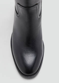Suede ankle boot with heel — Black 7