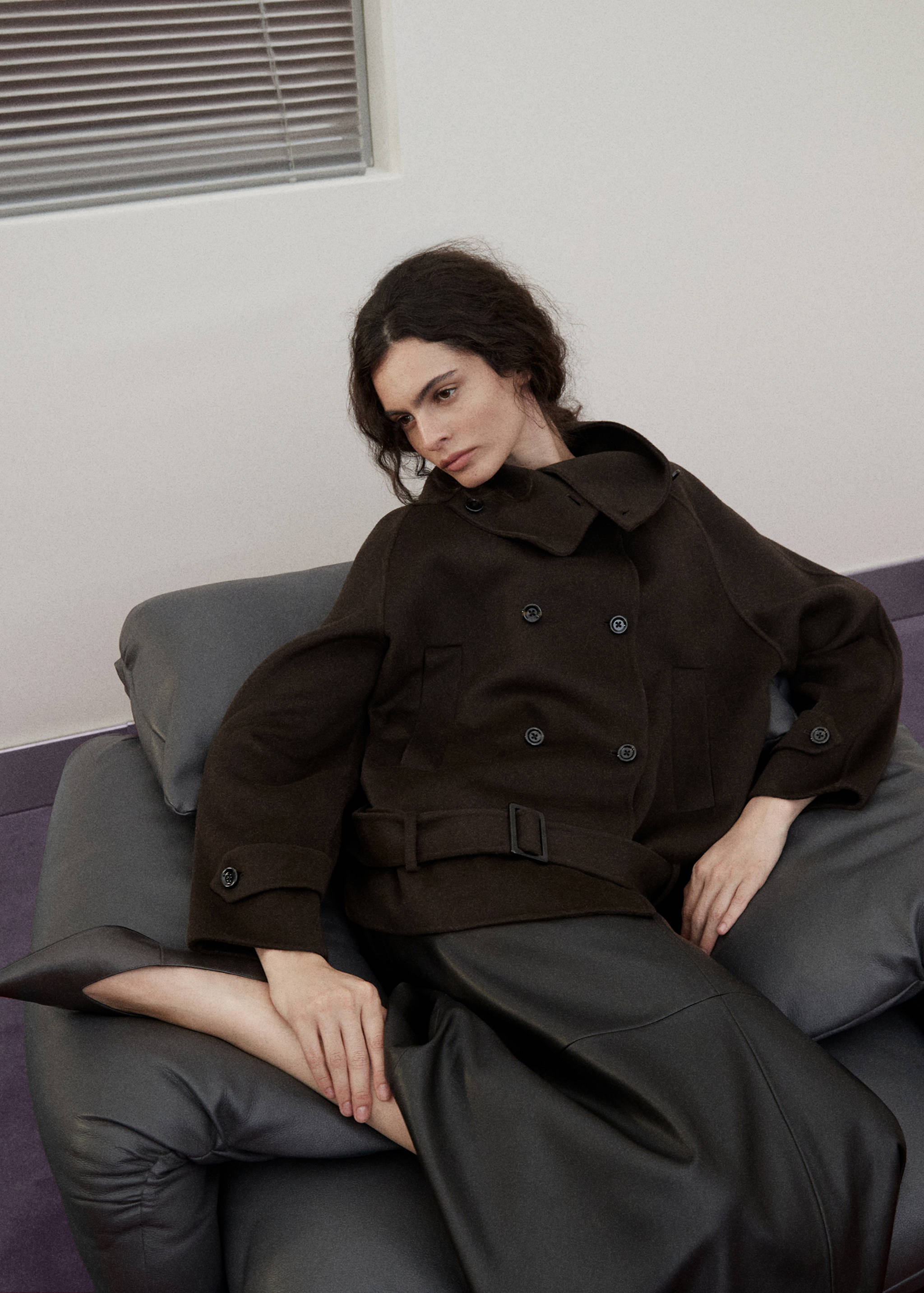 Double-breasted wool jacket - General plane