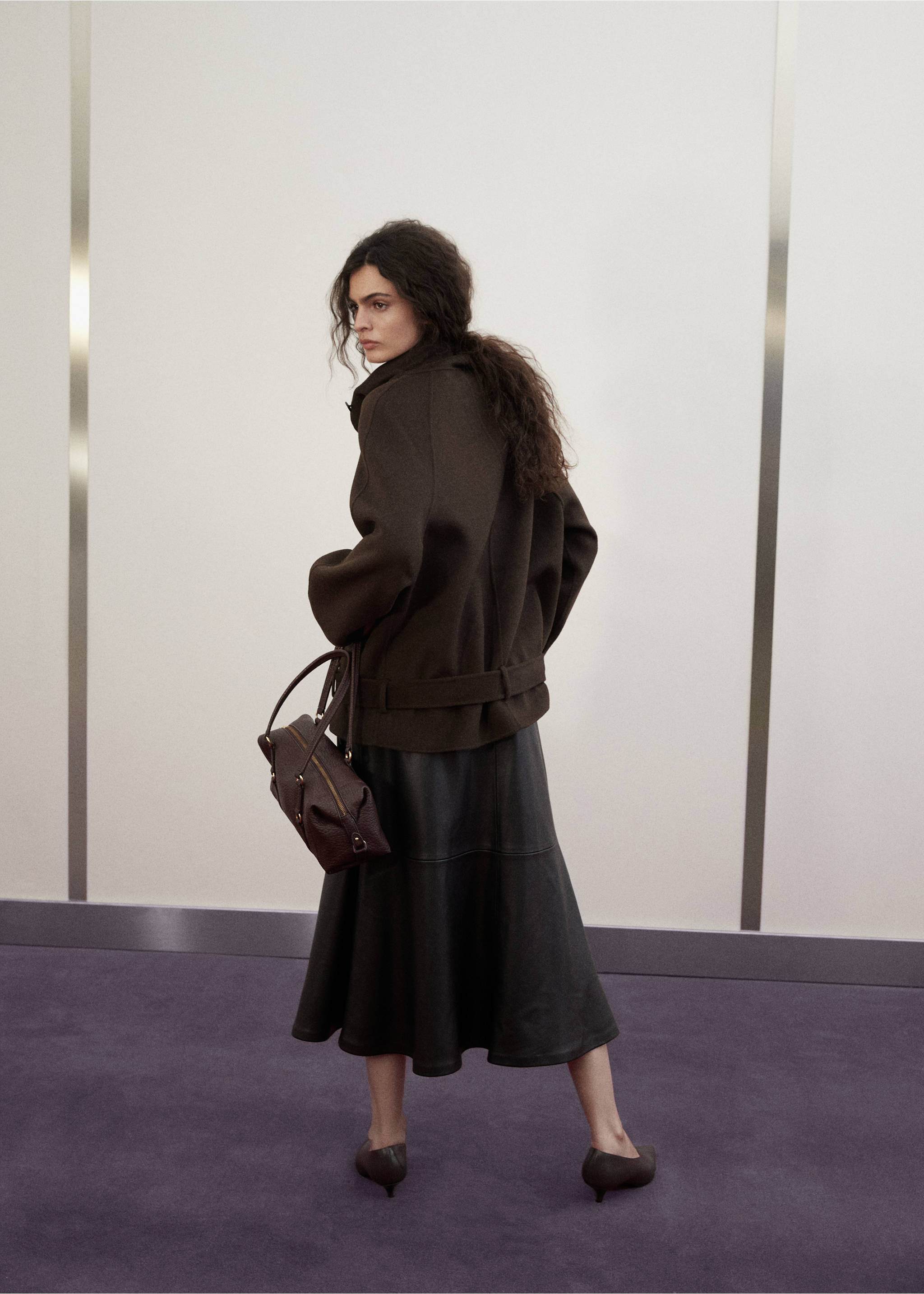 Double-breasted wool jacket - Reverse of the article, Chocolate. Ref: 37096325-00.