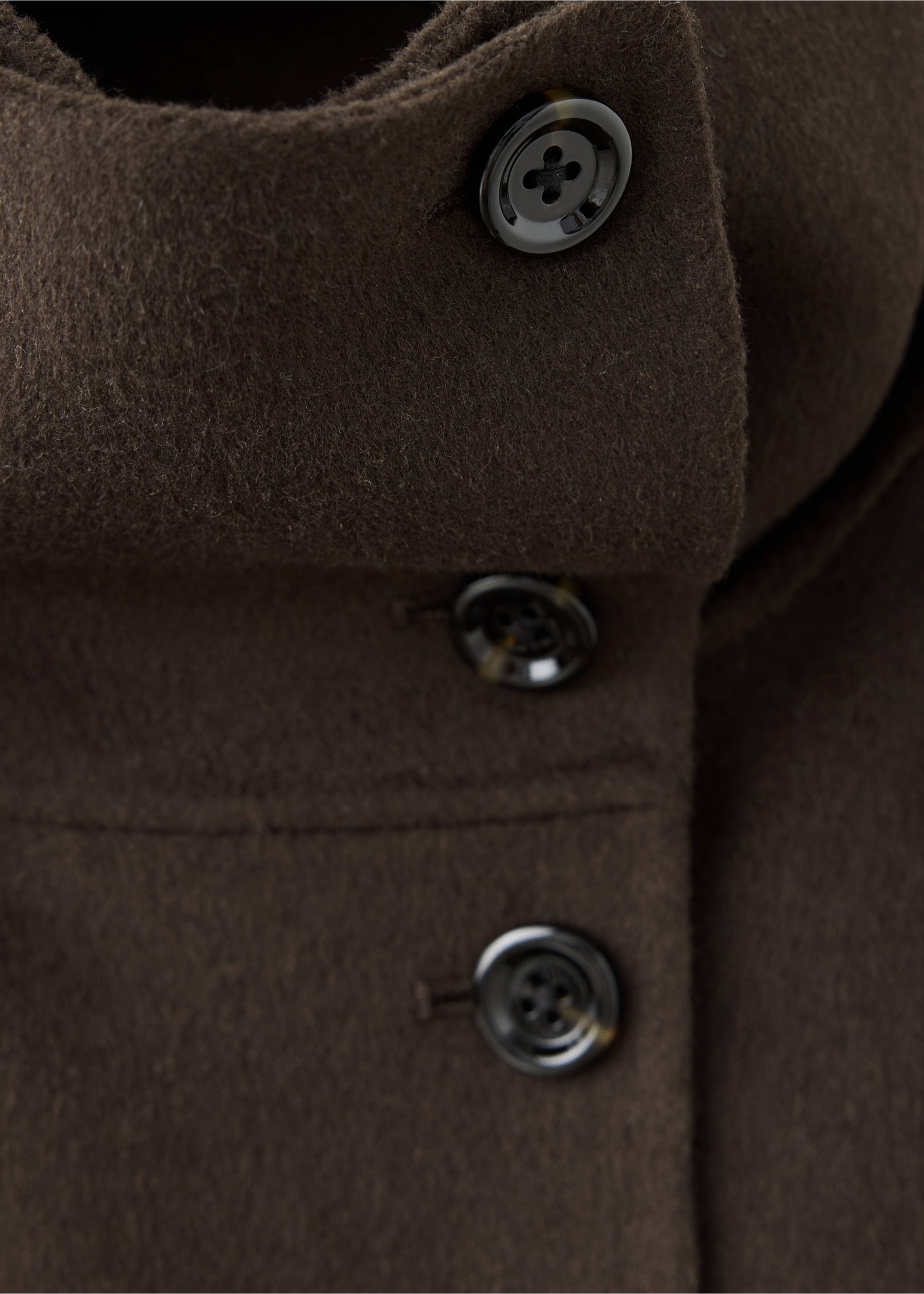 Double-breasted wool jacket - Details of the article 8, Chocolate. Ref: 37096325-00.