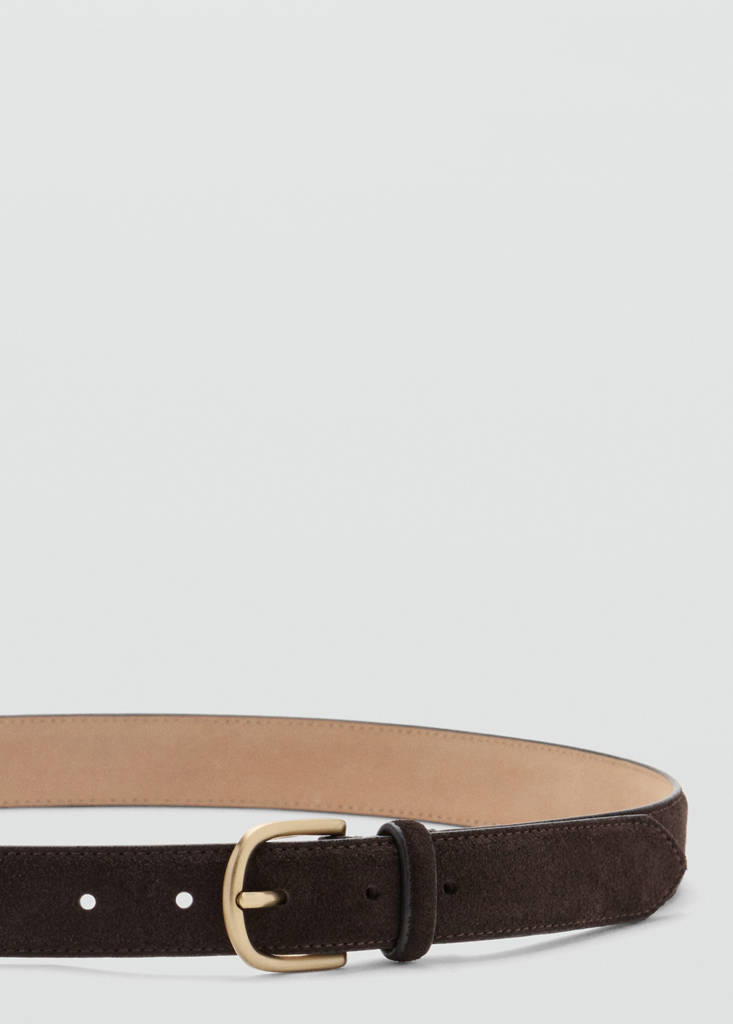 Suede leather belt — Chocolate
