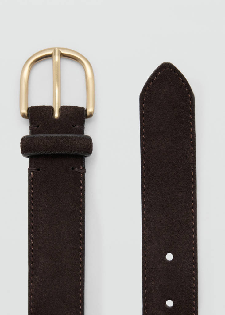 Suede leather belt — Chocolate