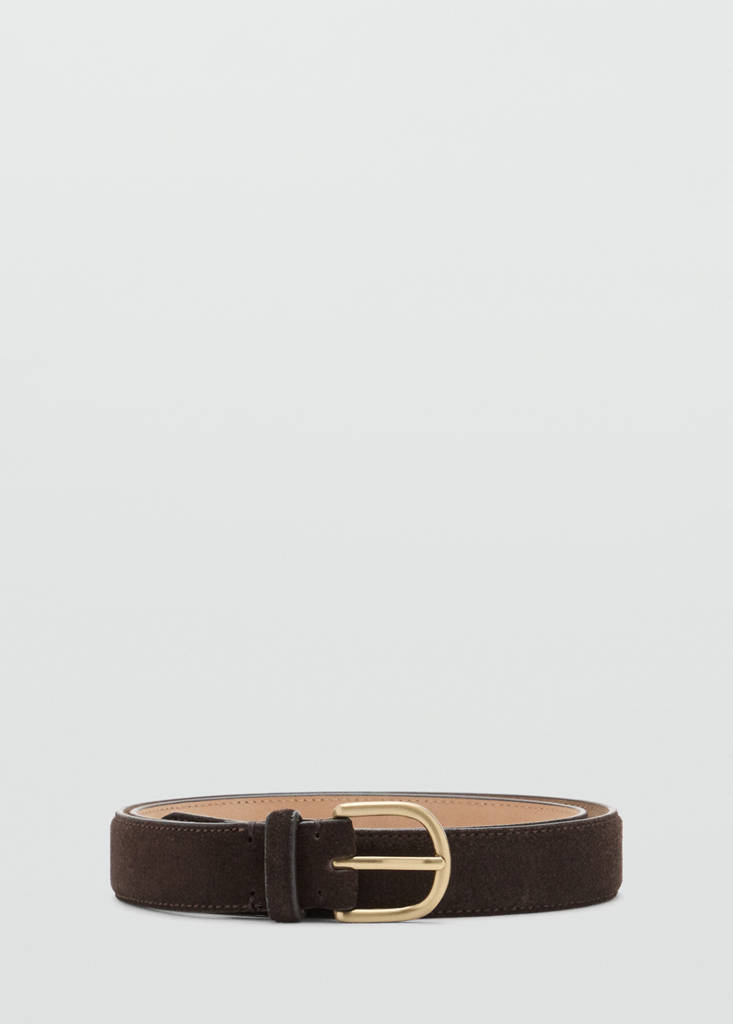 Suede leather belt — Chocolate