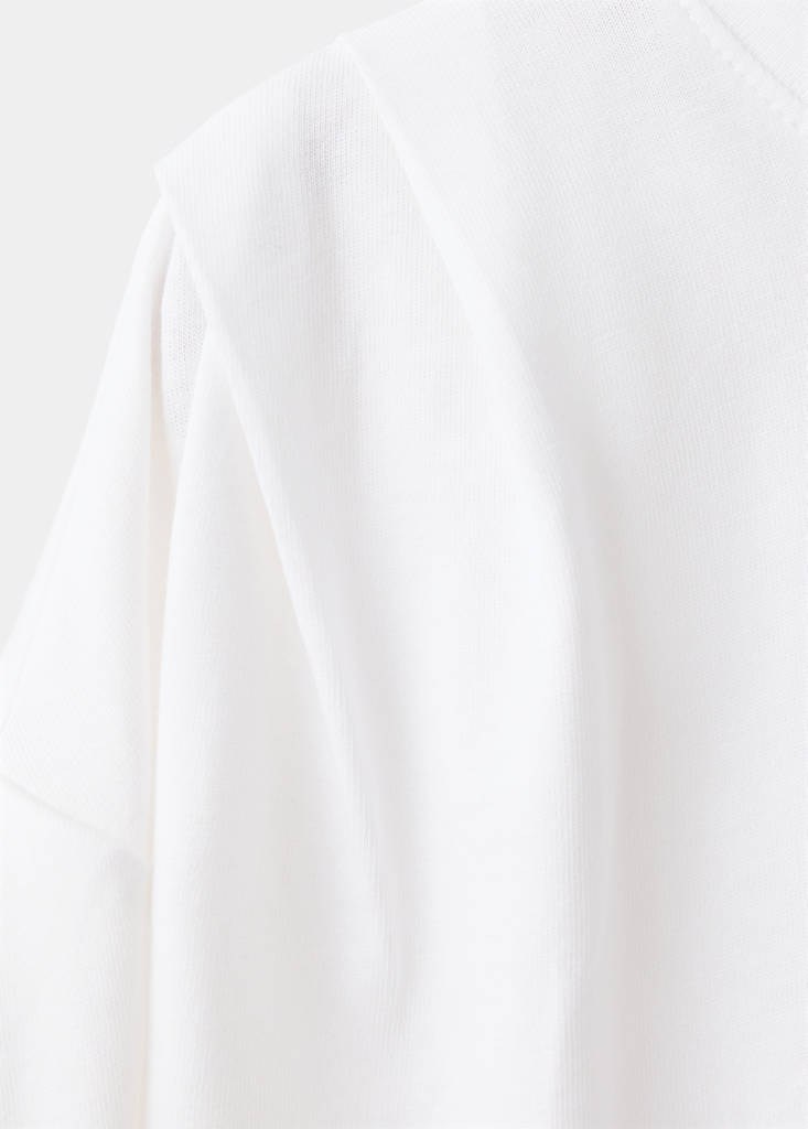Relaxed fit T-shirt with pleat detail — Off White