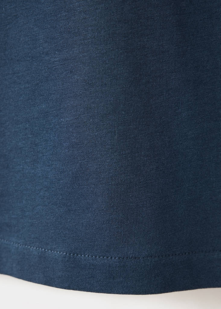 Relaxed fit T-shirt with pleat detail — Navy