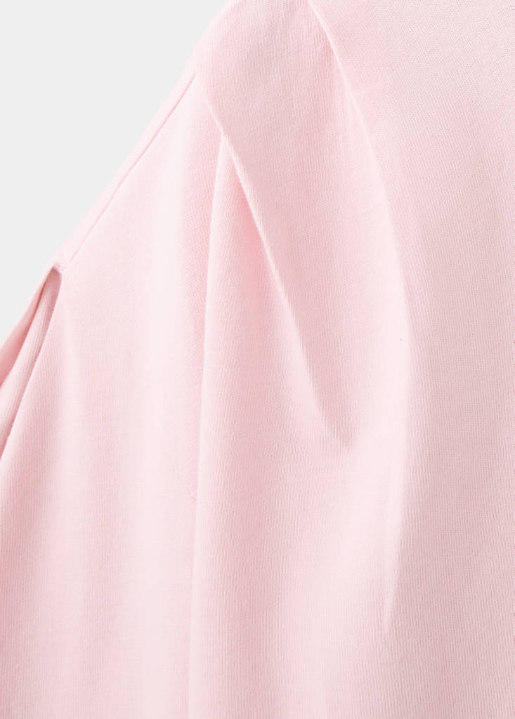 Relaxed fit T-shirt with pleat detail — Pink