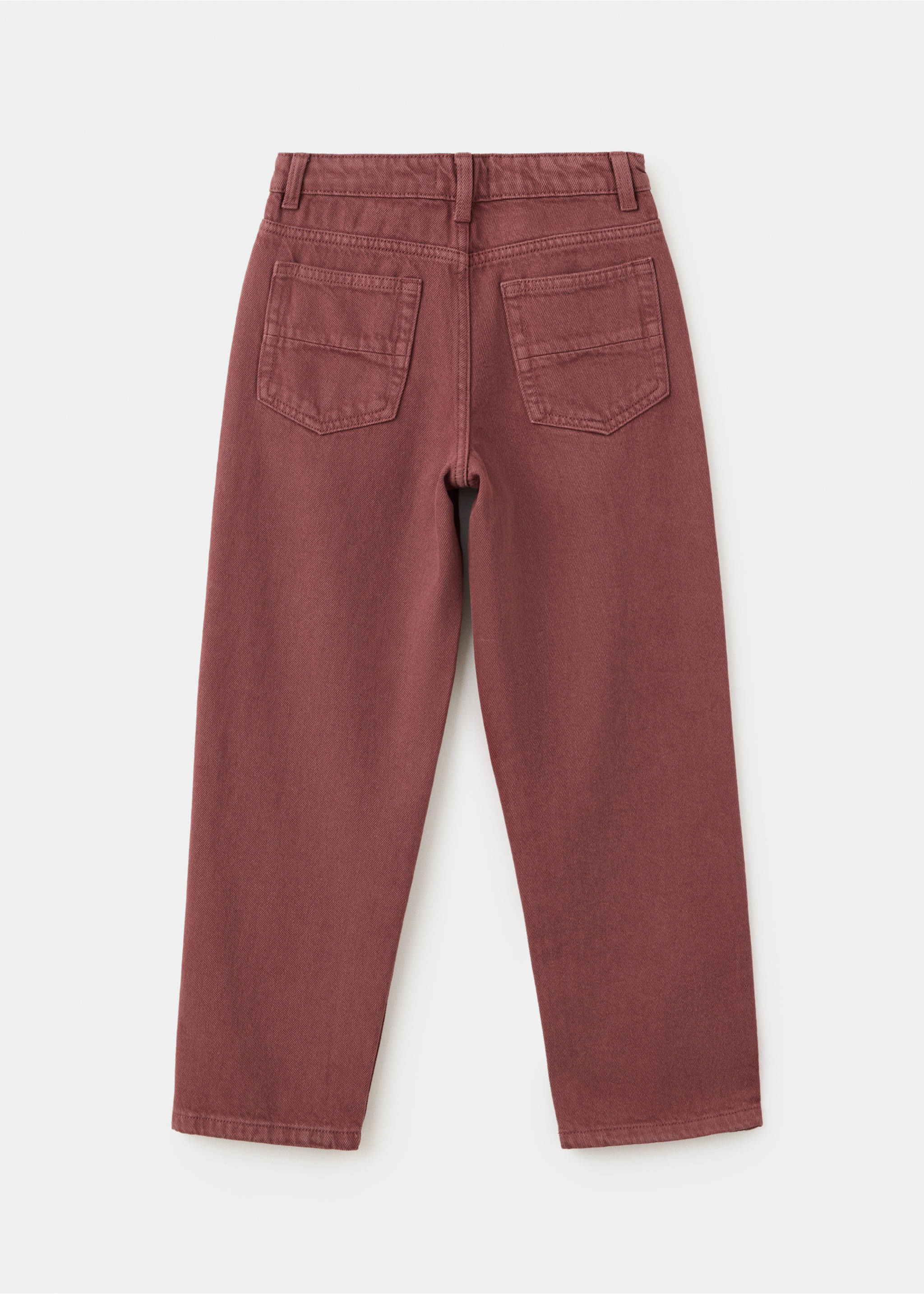 Mid-rise straight jeans - Reverse of the article, Wine. Ref: 37096330-00.