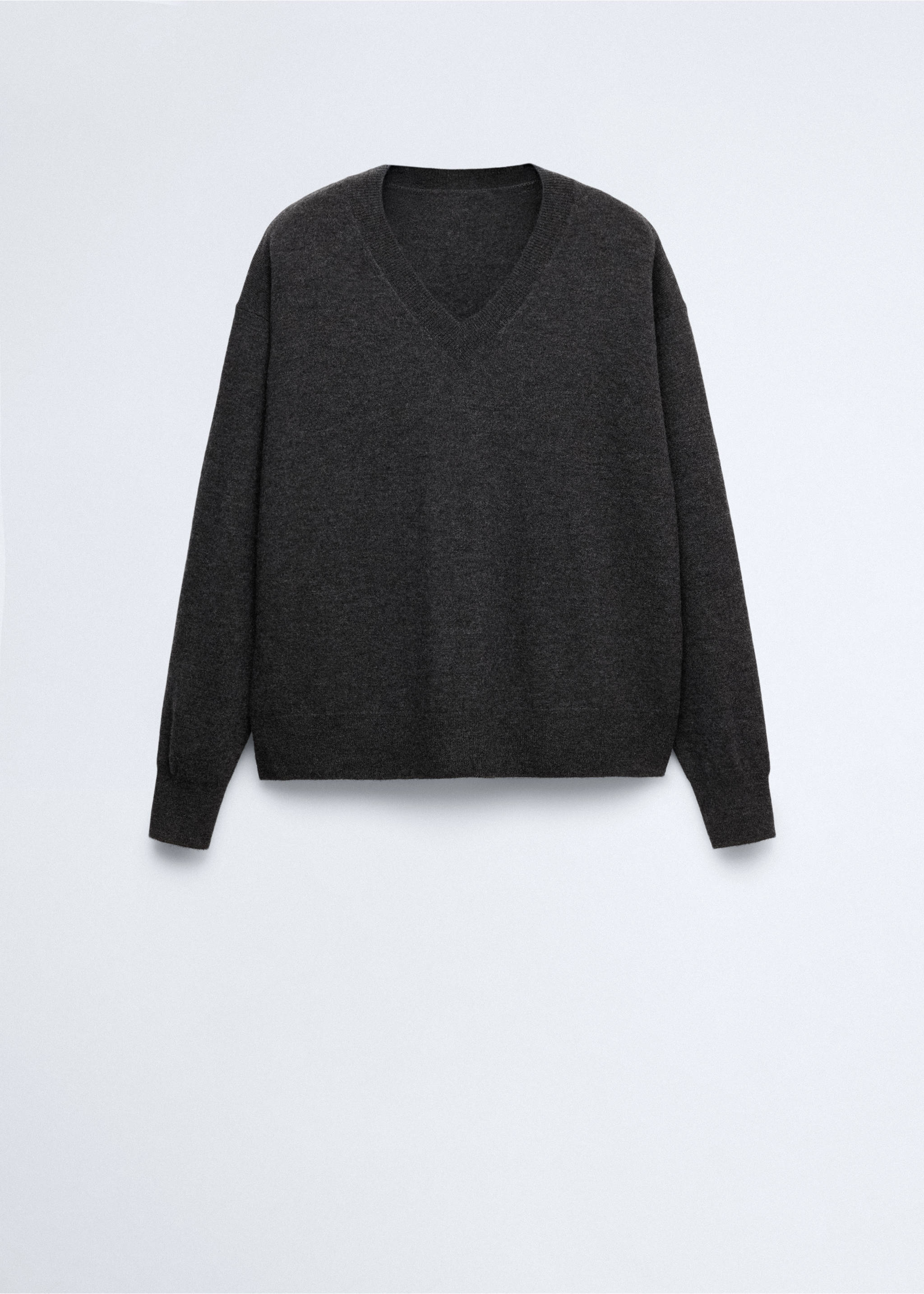 Pull-over maille 100 % laine col montant - Article sans modèle, Gris anthracite. Ref: 37096333-00.