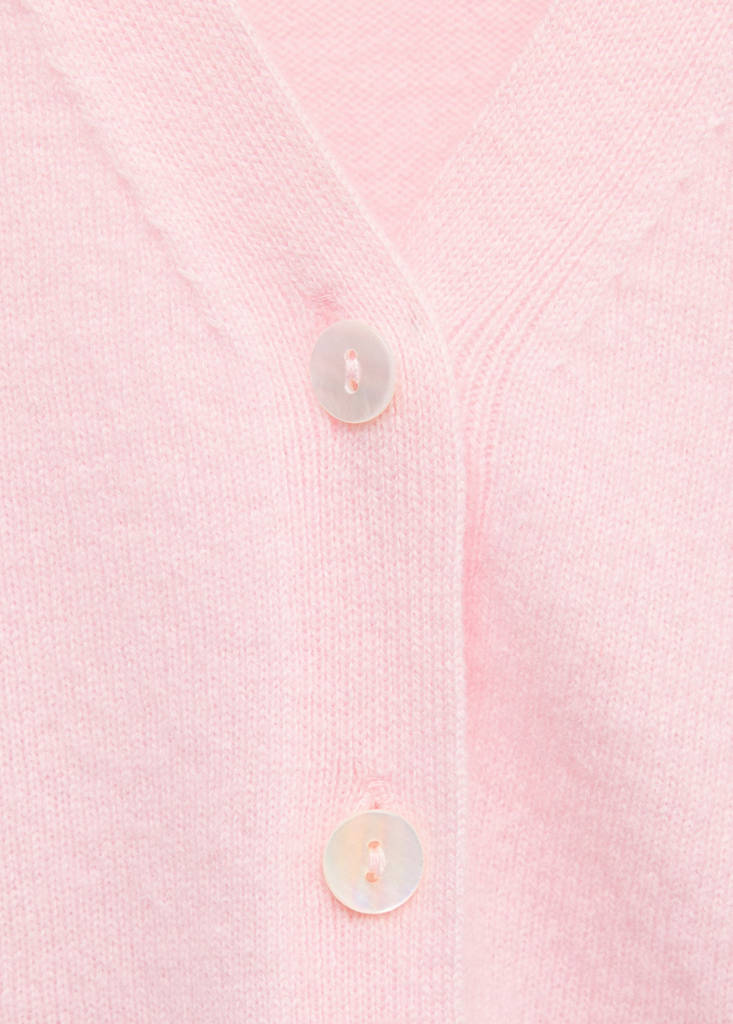 Wool V-neck cardigan — Pastel Pink