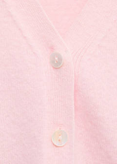 Wool V-neck cardigan — Pastel Pink 6