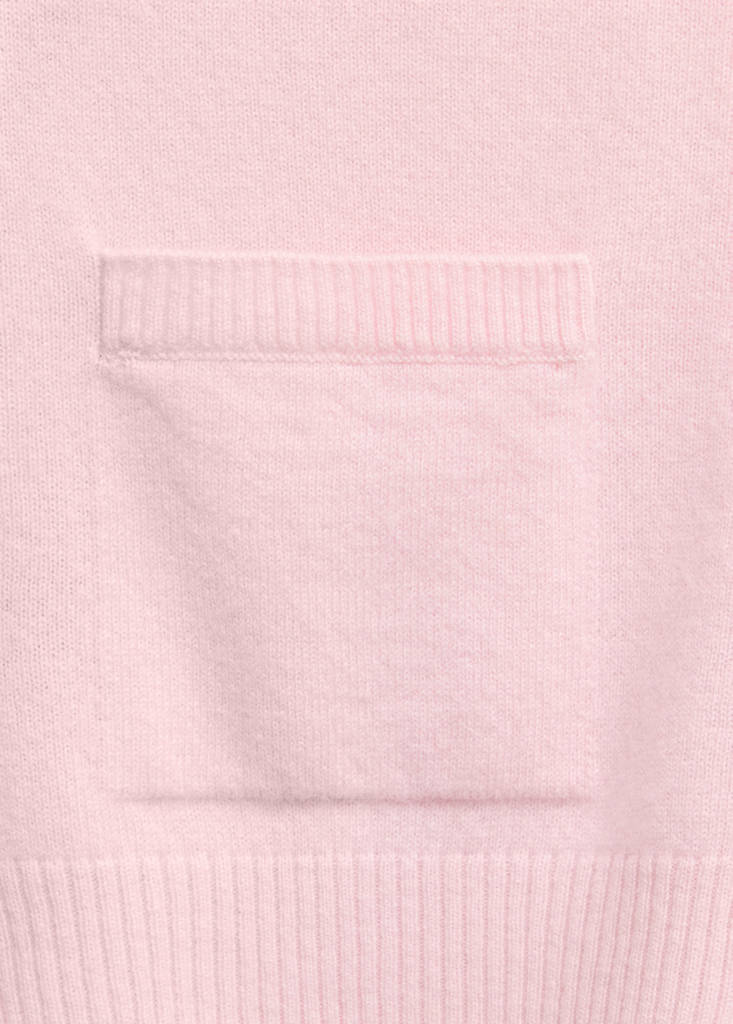 Wool V-neck cardigan — Pastel Pink
