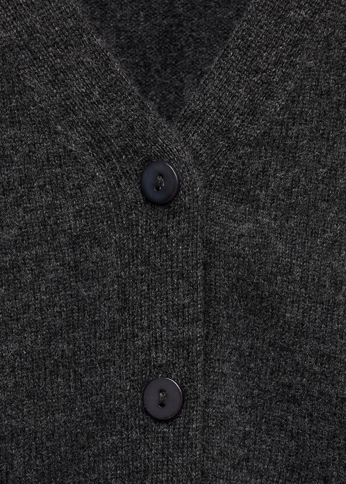 Wool V-neck cardigan — Charcoal