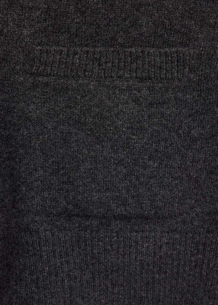 Wool V-neck cardigan — Charcoal
