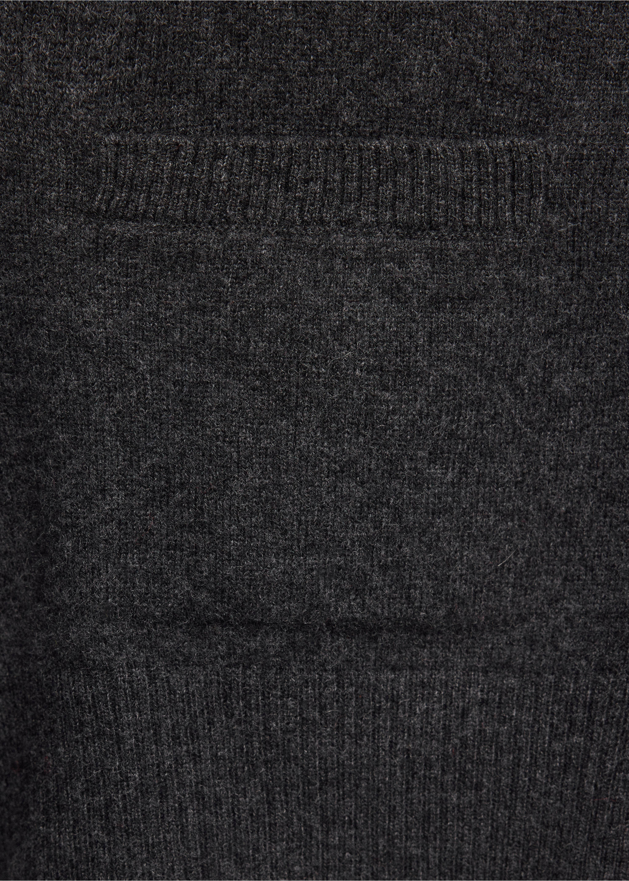 V-neck wool cardigan - Details of the article 0, Charcoal. Ref: 37096334-00.