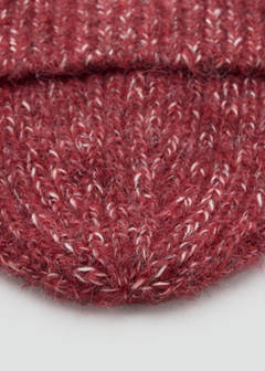 Flecked knit beanie — Red 3