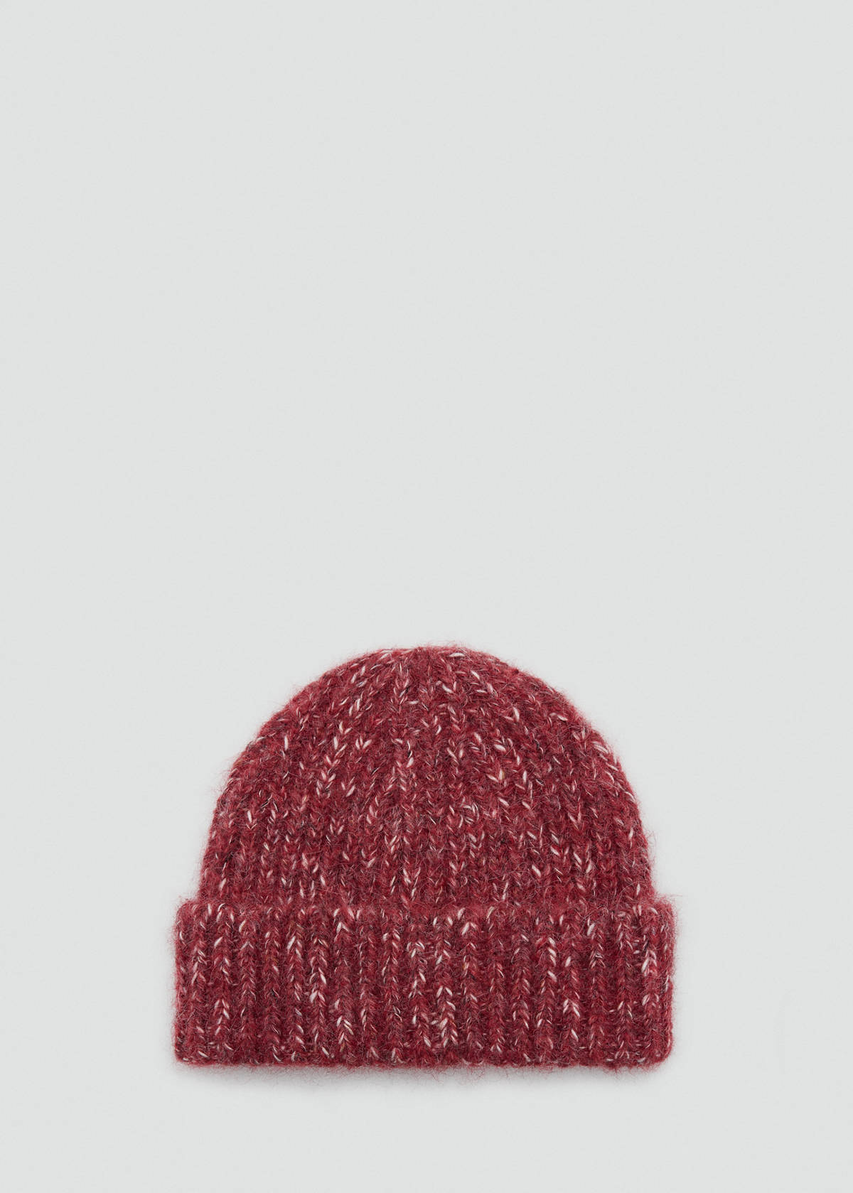 Flecked knit beanie — Red