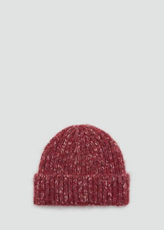 Flecked knit beanie — Red 1