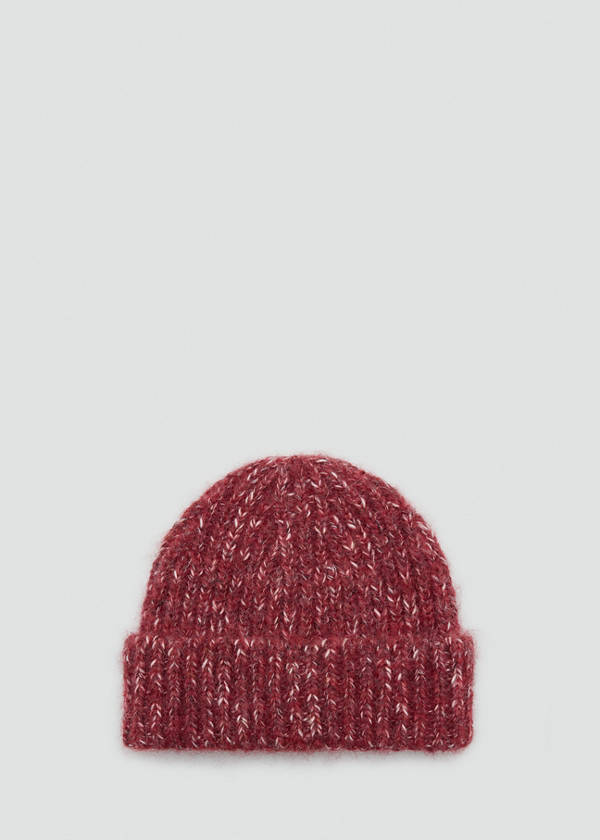 Flecked knit beanie — Red