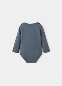 Cotton bodysuit with printed detail — Indigo Blue 3
