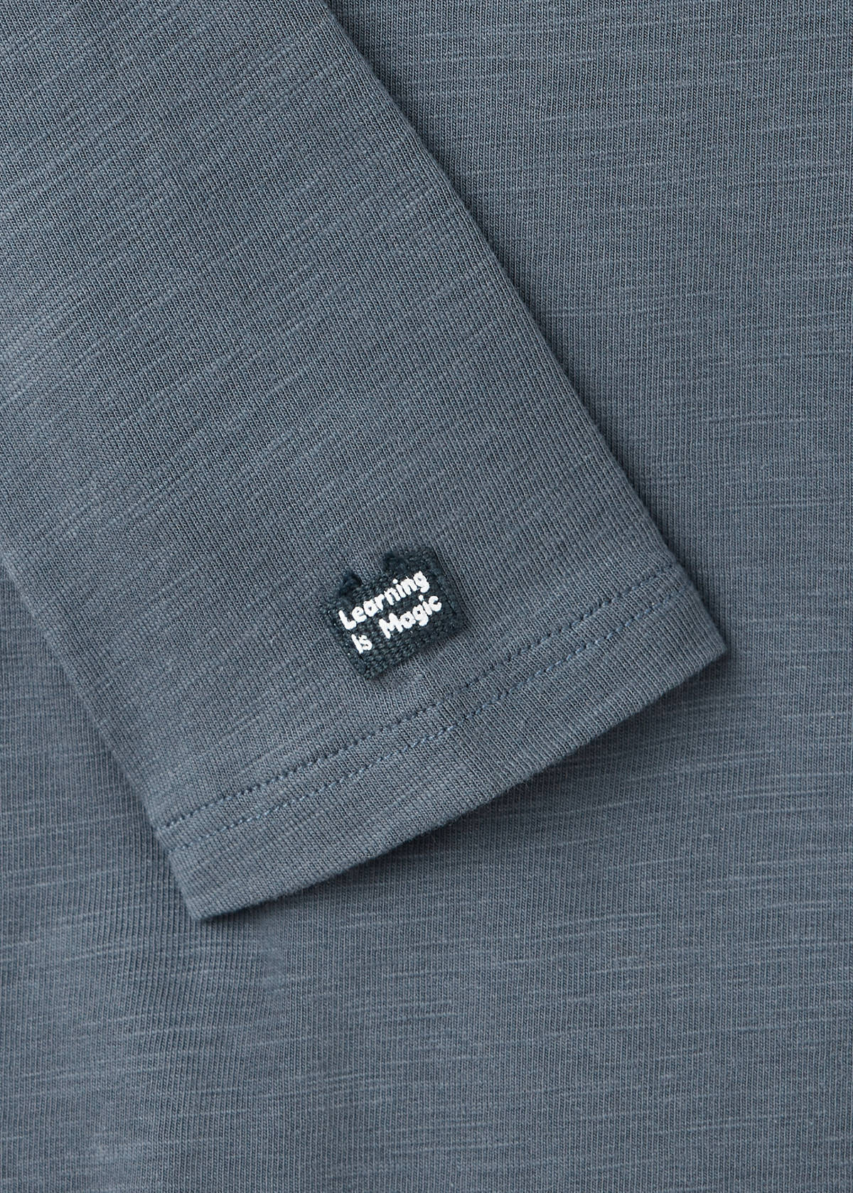 Cotton bodysuit with printed detail — Indigo Blue