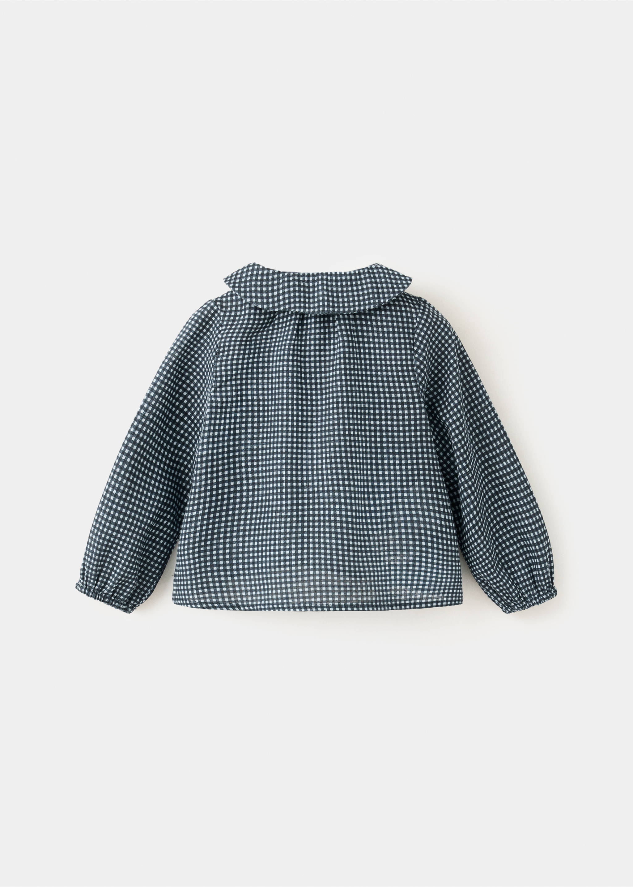 Check cotton shirt - Reverse of the article, Petrol Blue. Ref: 37096340-00.