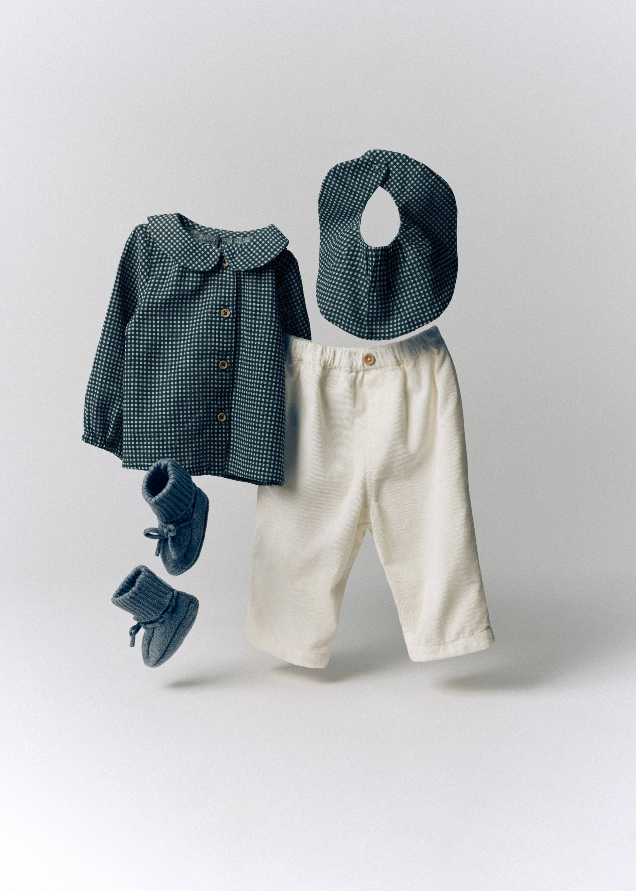 Check cotton shirt - Details of the article 5, Petrol Blue. Ref: 37096340-00.