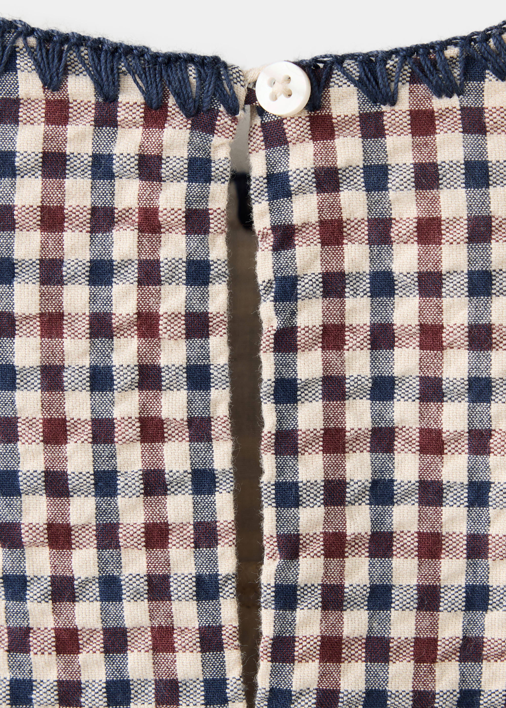 Printed gingham cotton dress - Details of the article 8