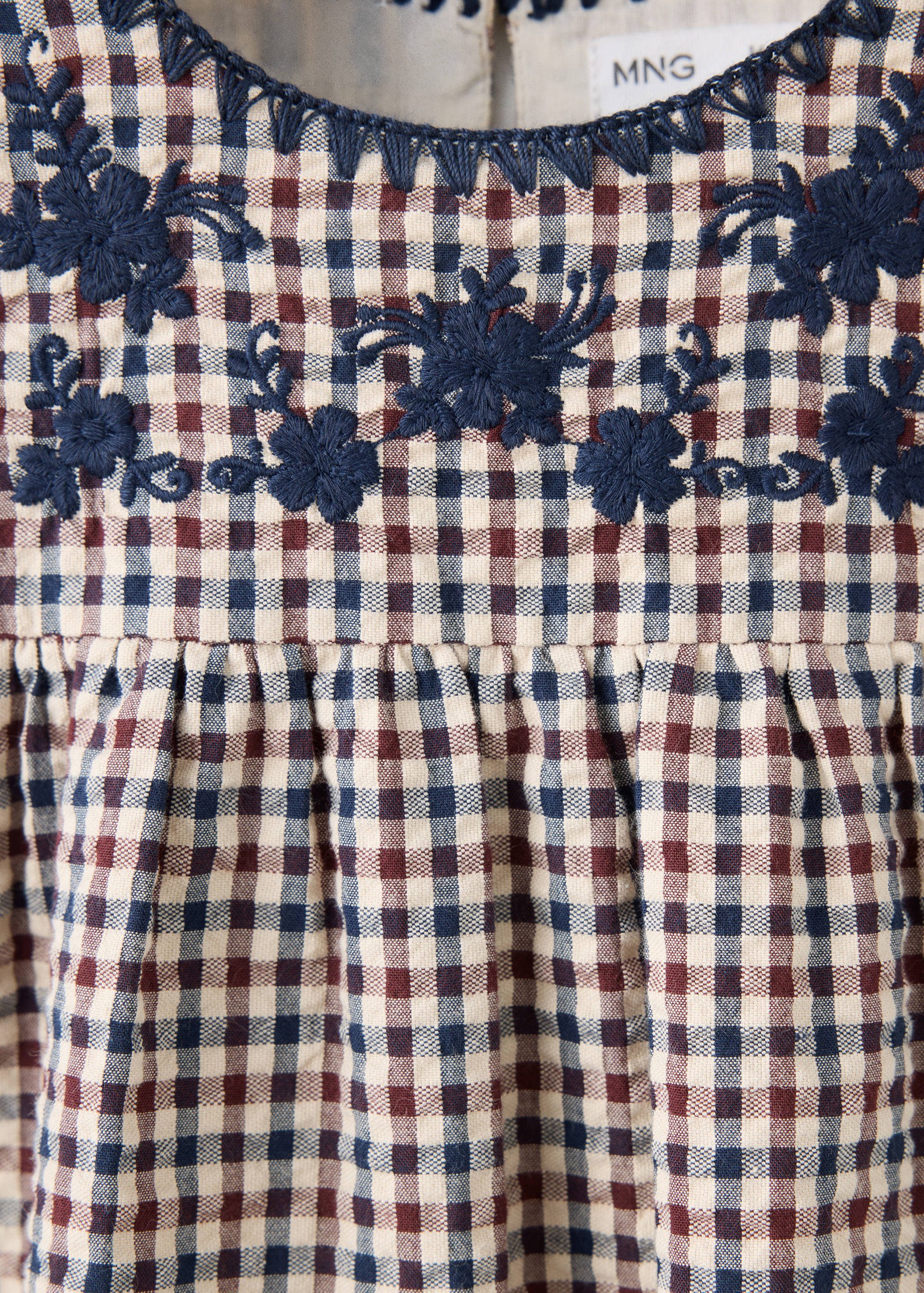 Printed gingham cotton dress - Details of the article 0