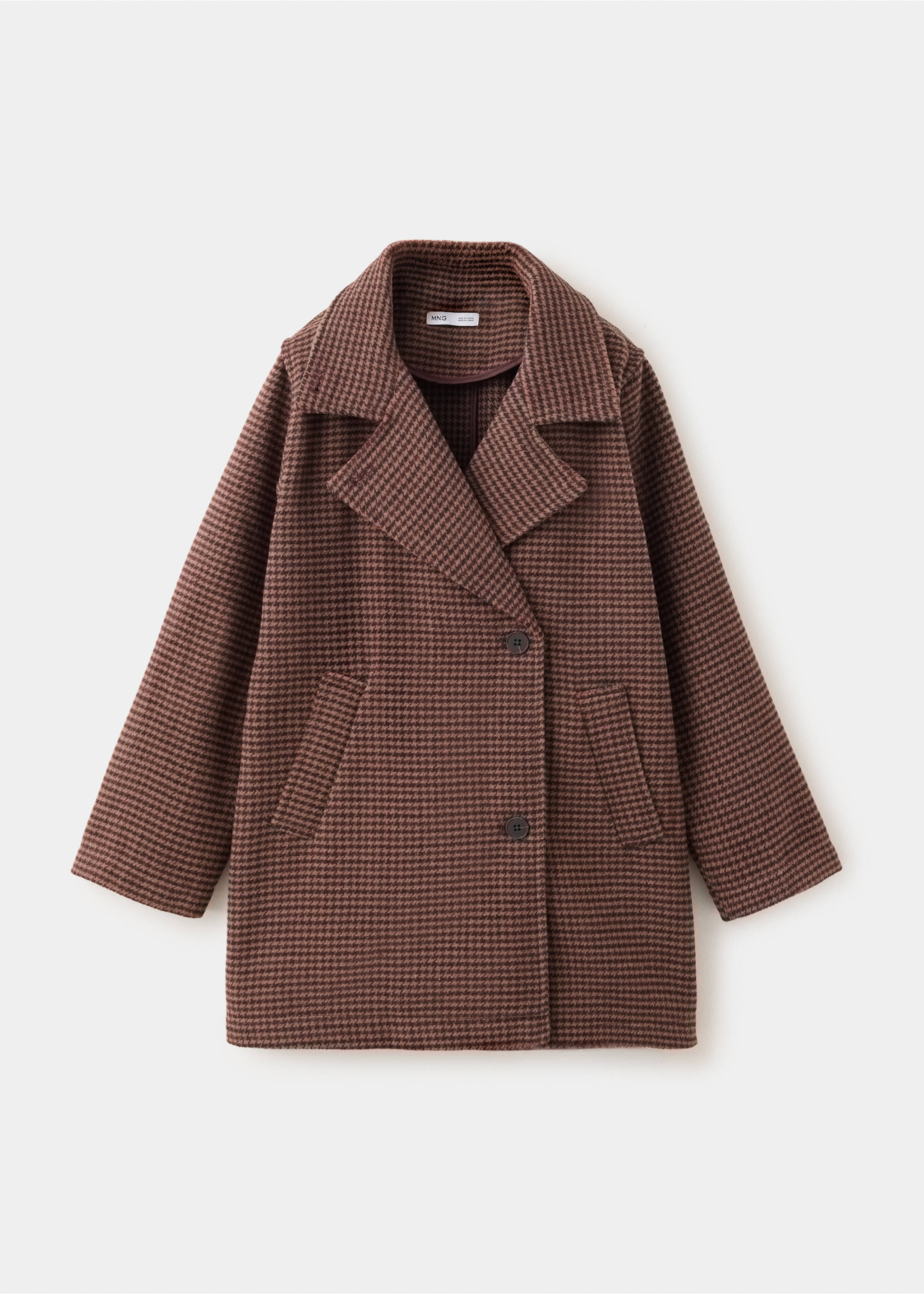 Houndstooth coat - Article without model, Brown. Ref: 37096346-00.