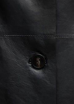 Leather coat with lapels — Black 8