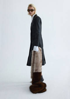 Leather coat with lapels — Black 14