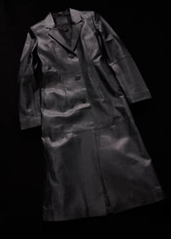 Leather coat with lapels — Black 13