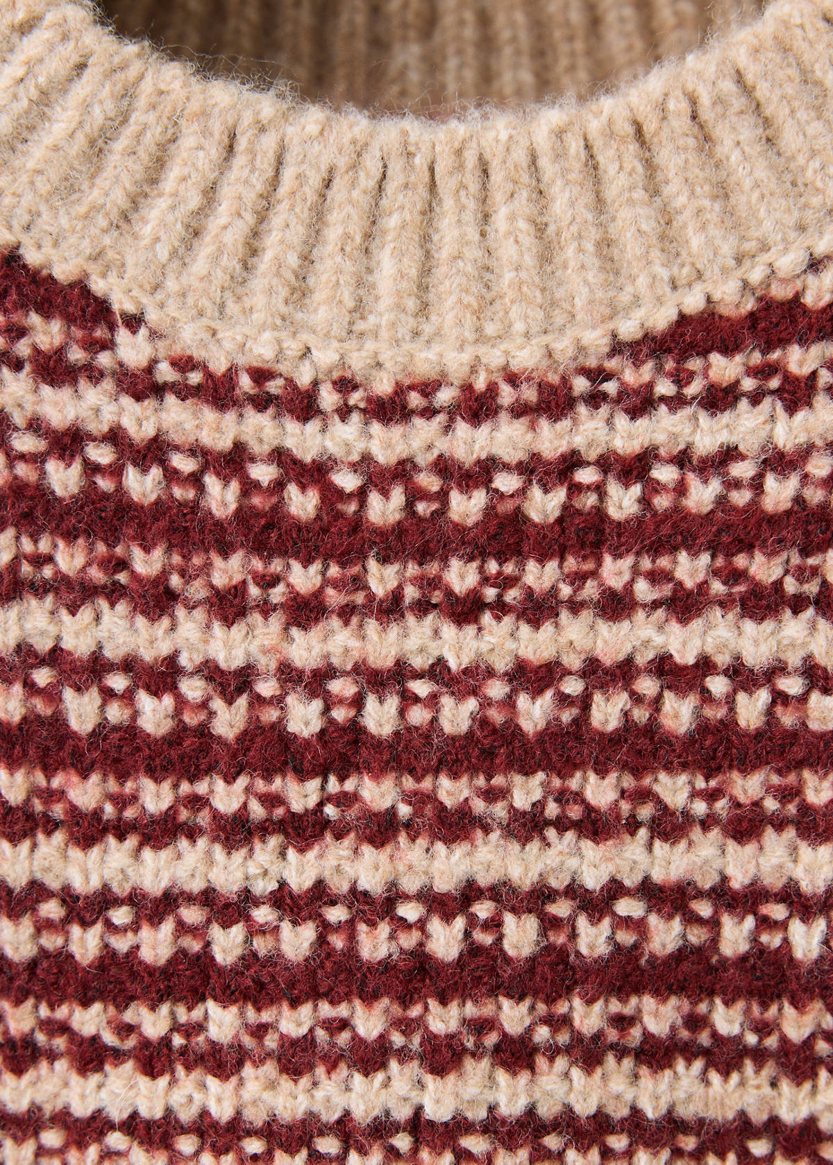 Two-tone oversized knit sweater — Burgundy