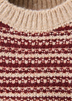 Two-tone oversized knit sweater — Burgundy 3
