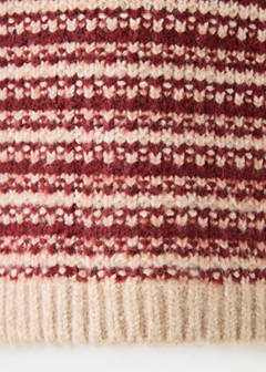 Two-tone oversized knit sweater — Burgundy 5