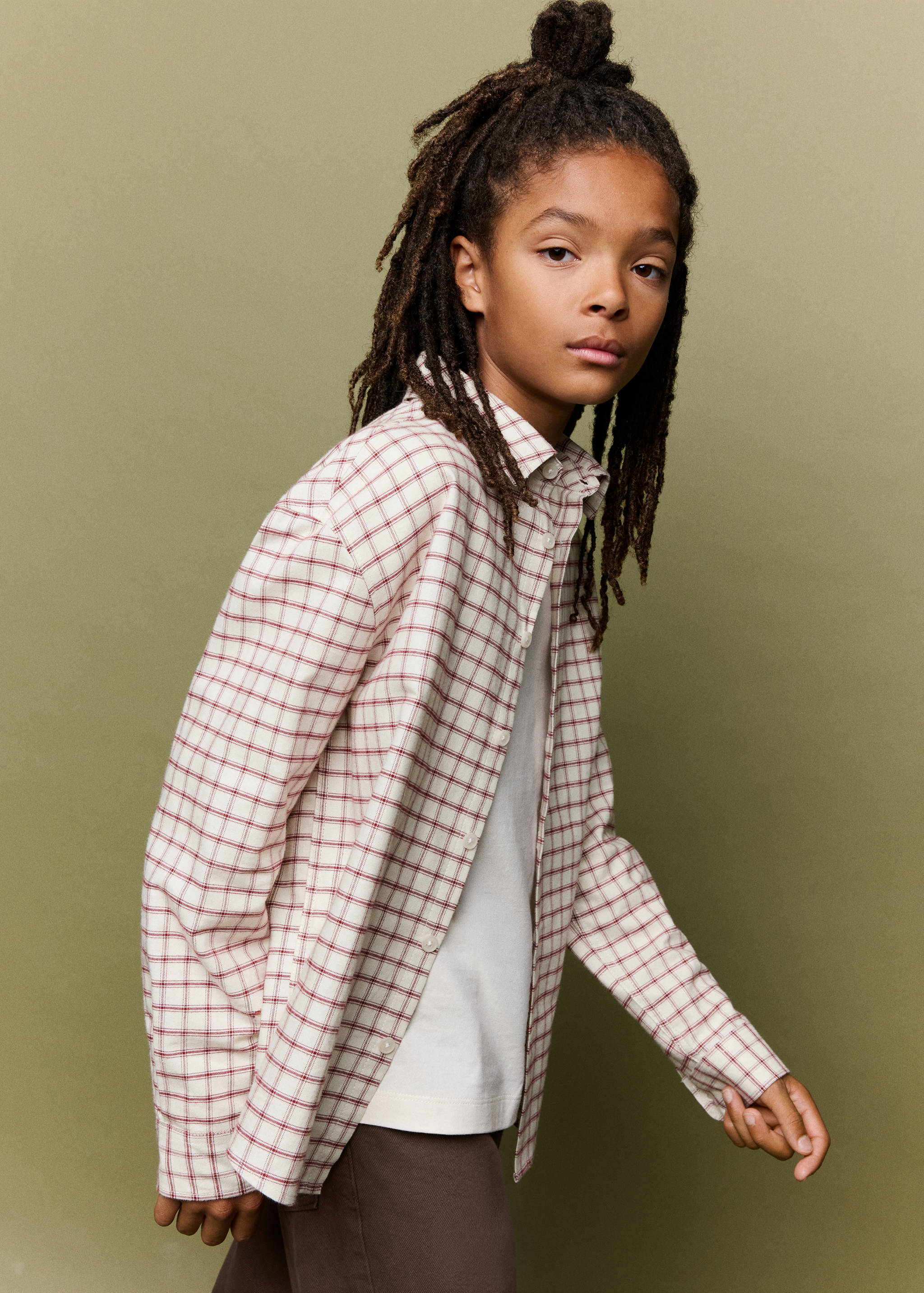 Check cotton shirt - Medium plane