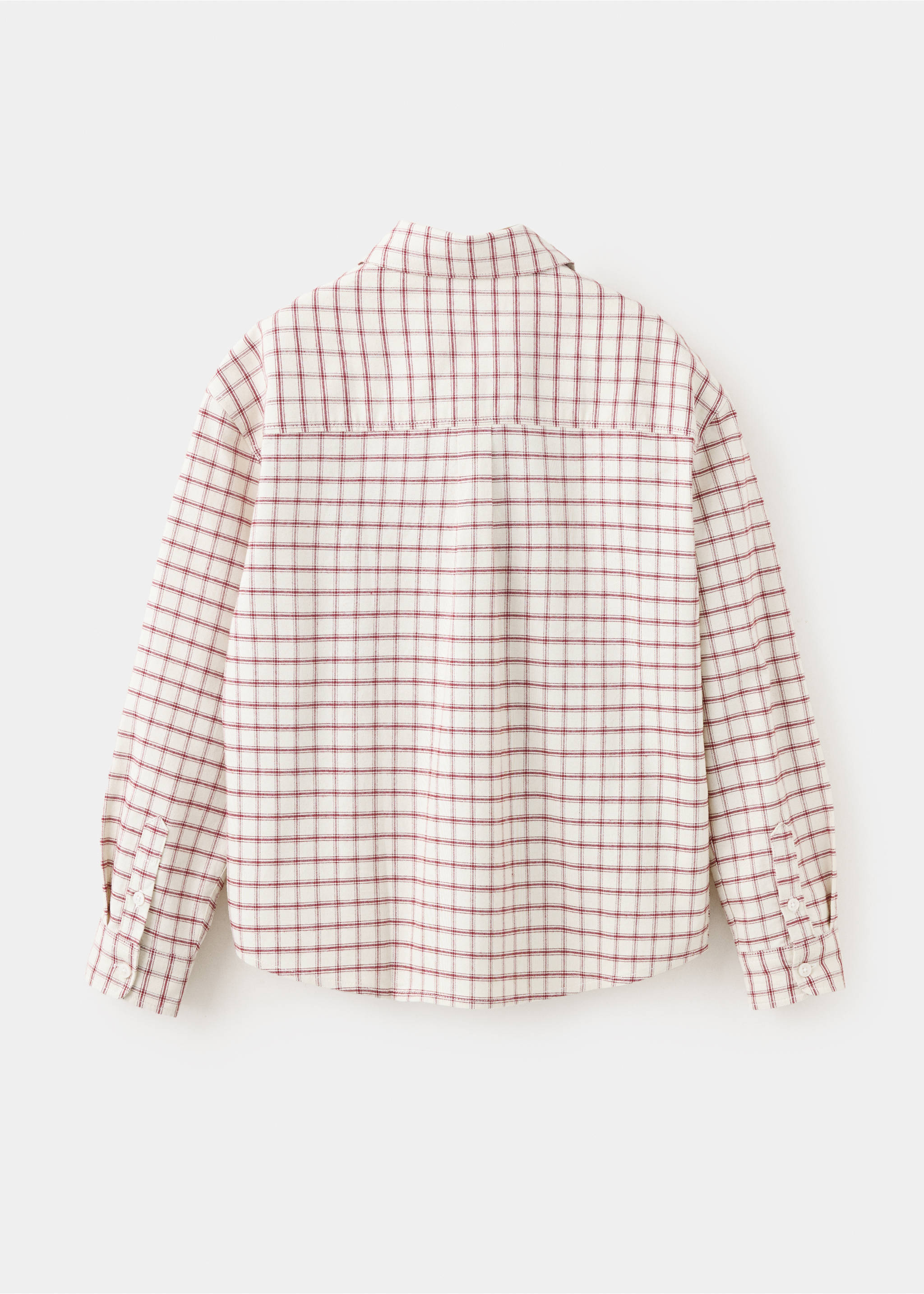 Check cotton shirt - Reverse of the article, Ecru. Ref: 37096350-00.