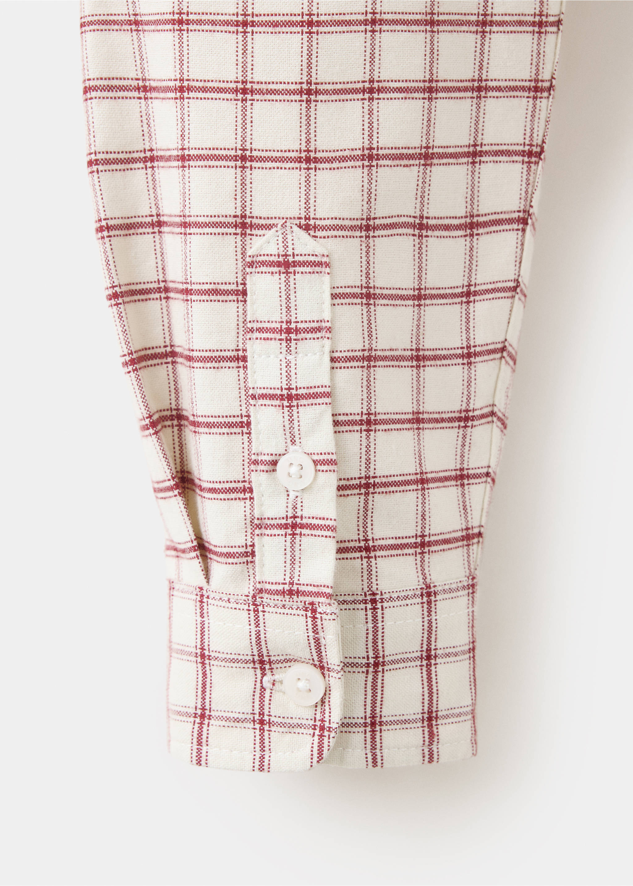 Check cotton shirt - Details of the article 0, Ecru. Ref: 37096350-00.