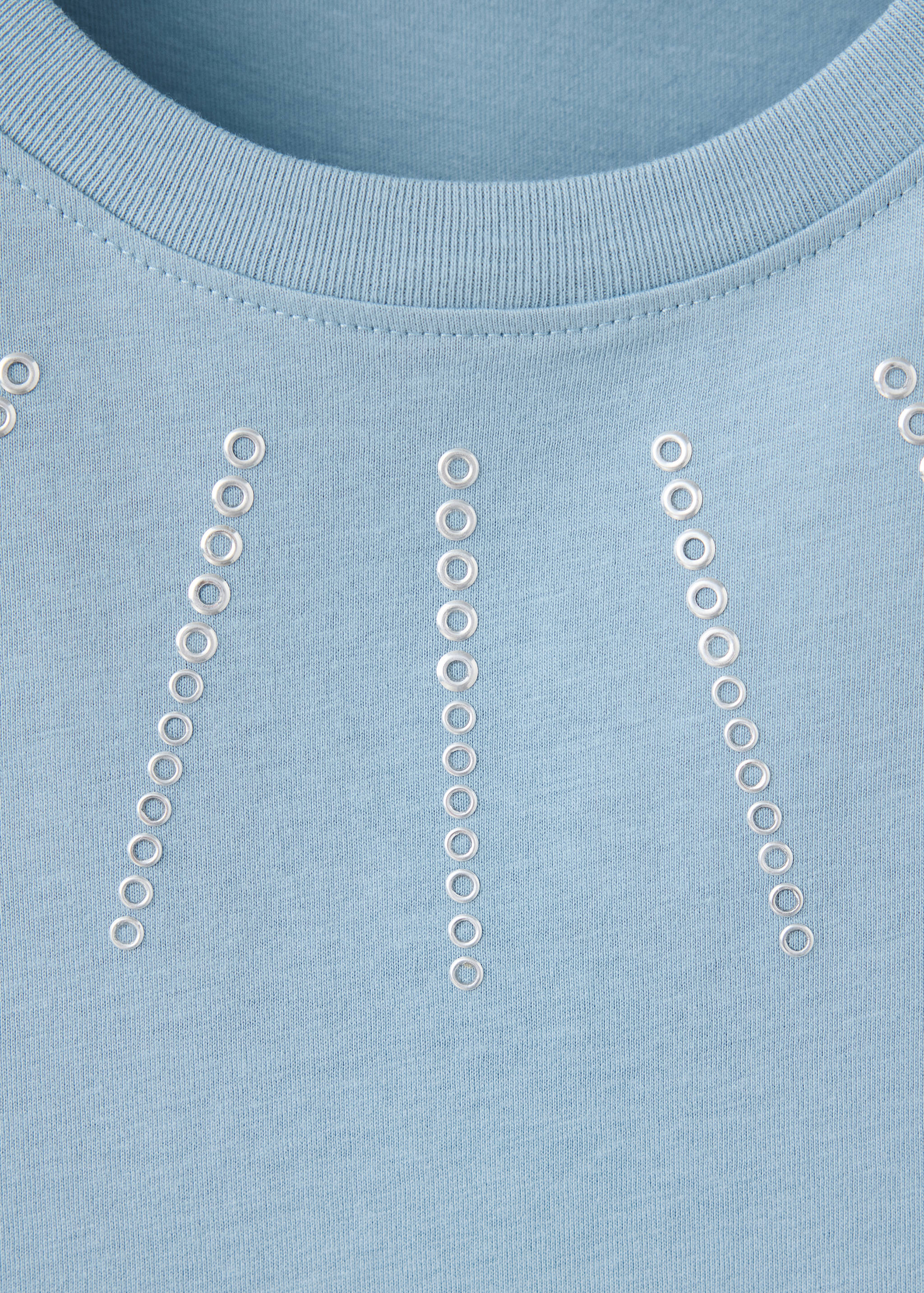 Cotton T-shirt with rhinestone detail - Details of the article 8