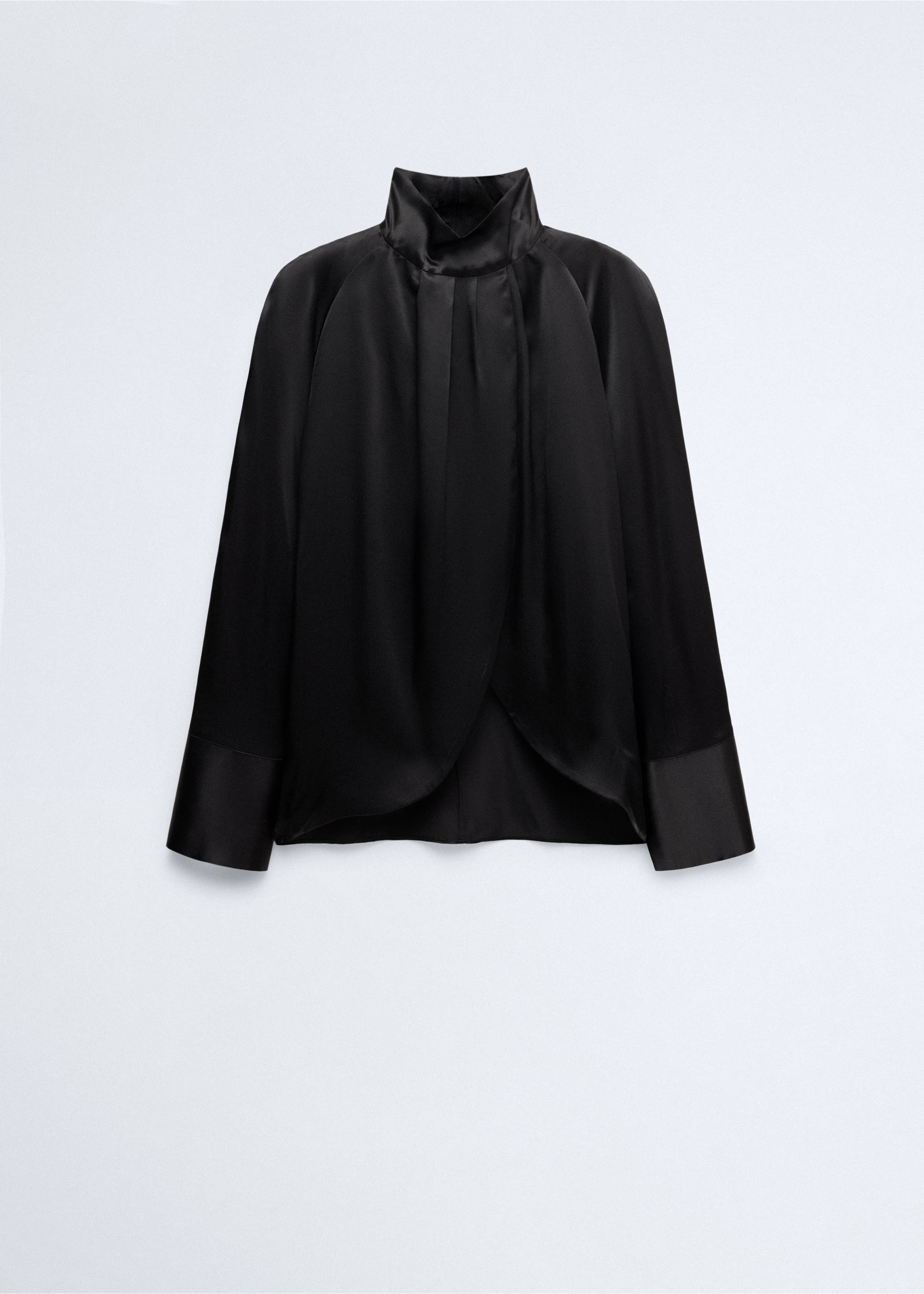 Bluse aus 100 % Seide mit Öffnung - Artikel ohne Model, Schwarz. Ref: 37096352-00.