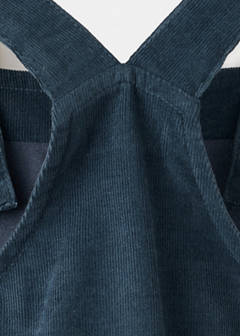 Cotton corduroy romper with buttons — Navy 5