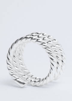Pack of 3 irregularly shaped rings — Silver 3