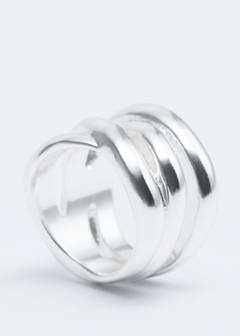 Pack of 3 irregularly shaped rings — Silver 5