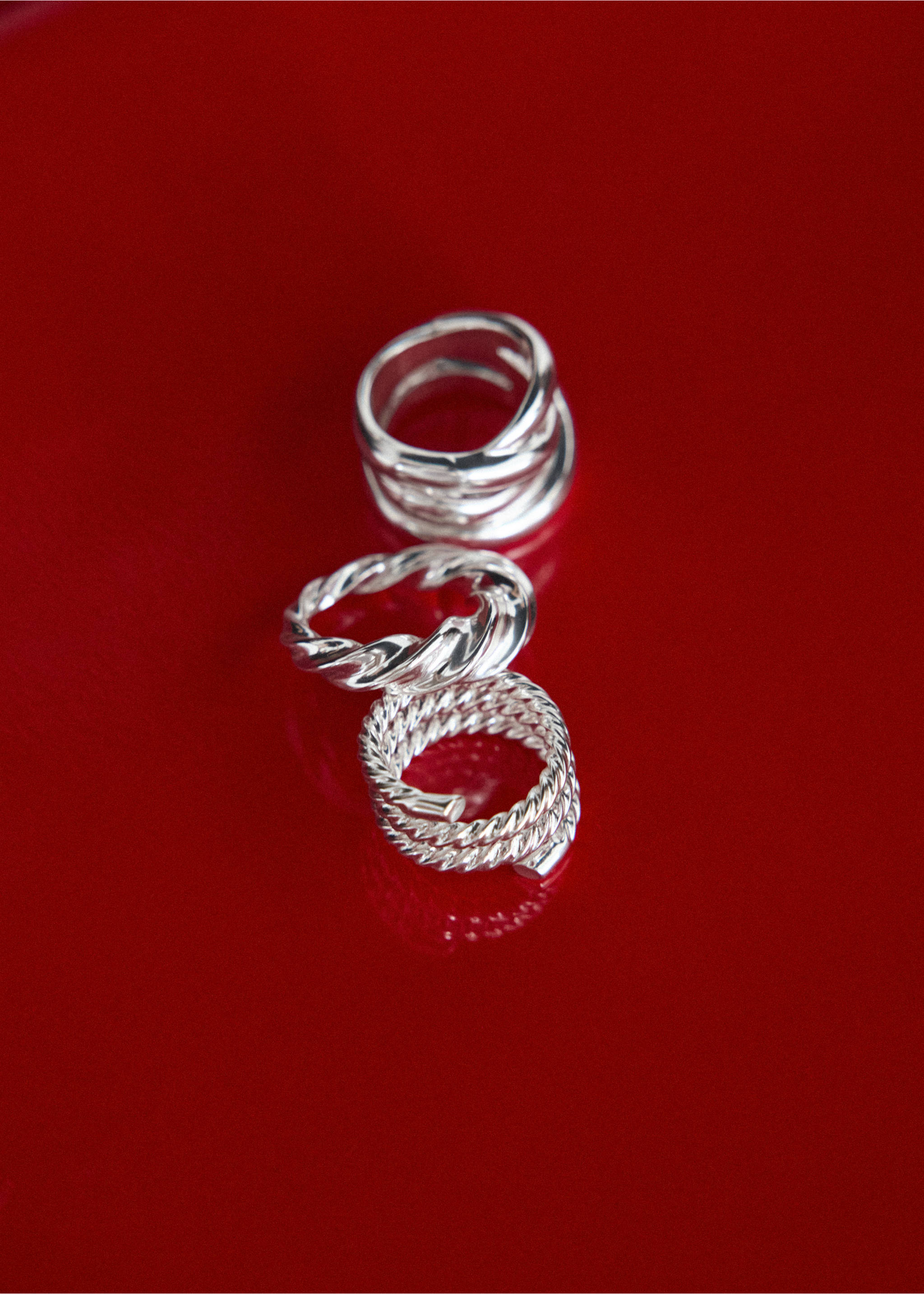 Lot de 3 bagues irrégulières - Détail de l'article 5, Argent. Ref: 37096360-00.