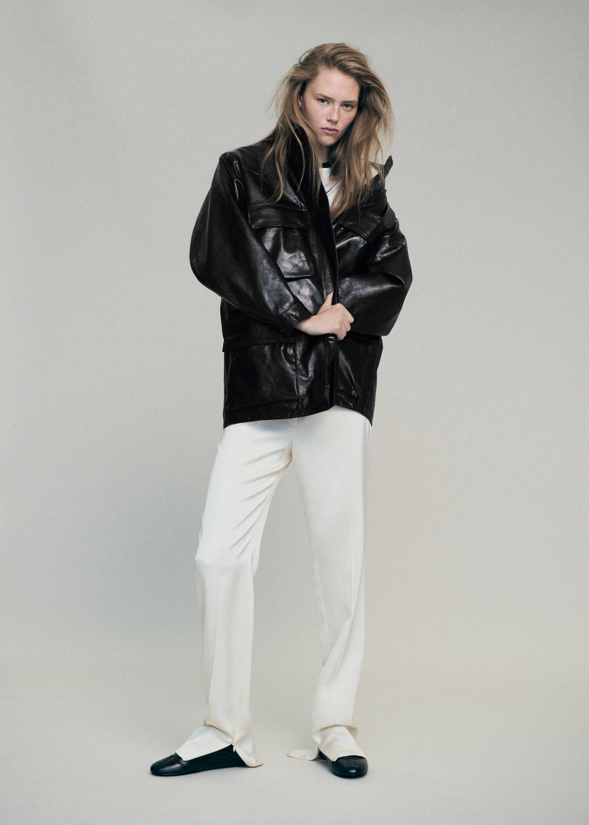 Parka en cuir poches - Plan général